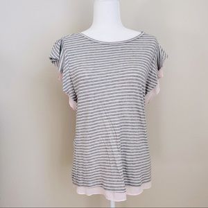 🌻 Maison Jules Womens Flutter Striped Top Size Medium